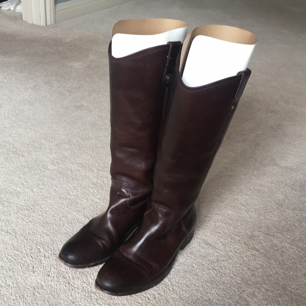 Frye Melissa Button Leather Riding Boots